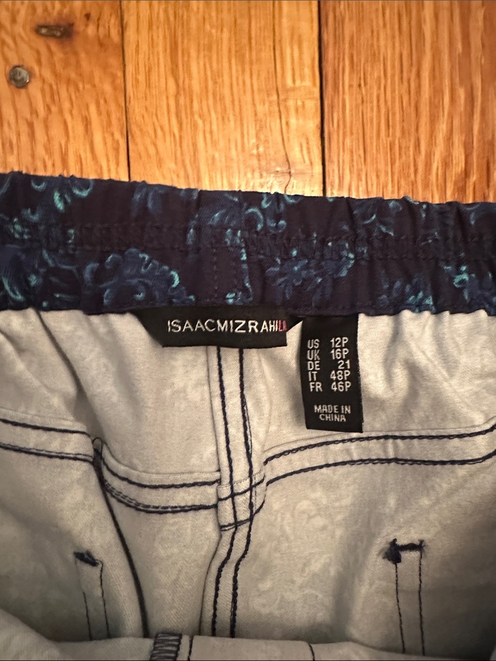 Isaac Mizrahi Navy Blue Floral-Print Chinos - Picture 2 of 9